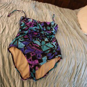 Multicolor One Piece Bathing Suit